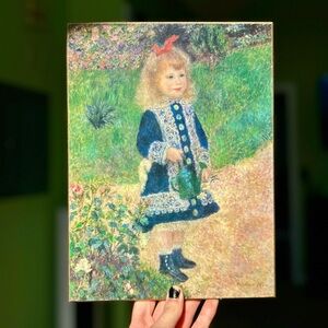 Vintage Cottagecore Farmhouse Girl With A Watering Can Wall Hanging Art